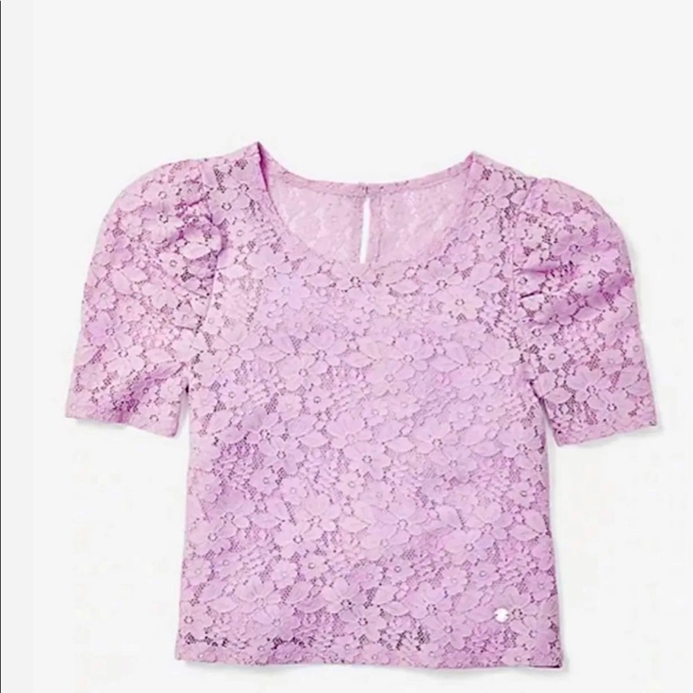 Girls lace puff top